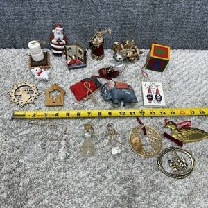 Christmas Ornaments Huge Lot Vintage angels Santa bear marshmallow  block + More